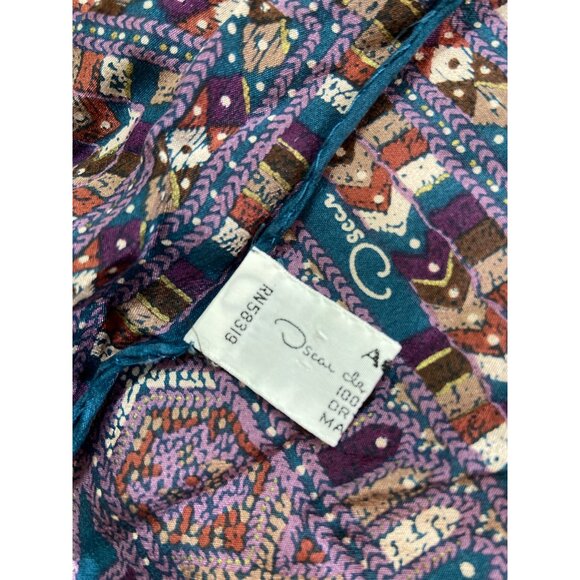 Vintage Hair Scarves Bundle Cejon Oscar De La Renta Leopard Paisley Floral Retro - Picture 10 of 16